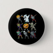 Badge Rond 5 Cm Garçons Halloween Skeleton Jack-o'-lantern Zombie (Devant)