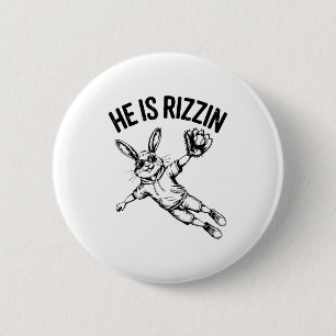 Badge Rond 5 Cm Garçons Il Est Ressuscité Lapin Visage Lunettes De