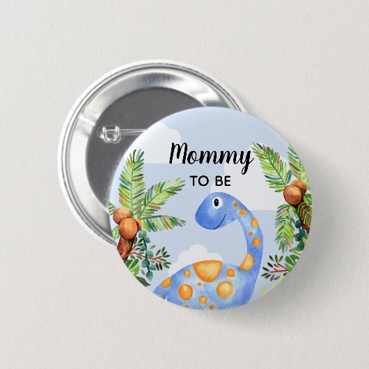 Badge Rond 5 Cm Garçons mignonne Jungle Dinosaur maman pour être B (Devant & derrière)