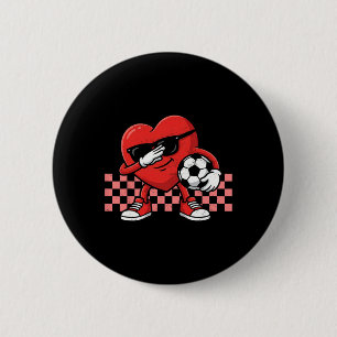 Badge Rond 5 Cm Garçons Saint-Valentin Footll Dab Football Cœur Ho
