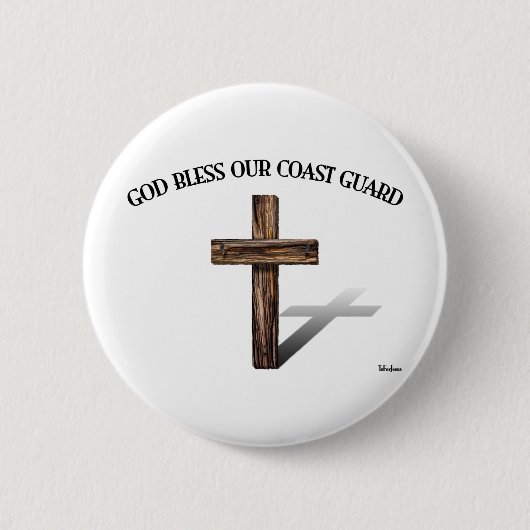 Badge Rond 5 Cm GARDE CÔTIÈRE DIEU BLESS avec croix robuste (Devant)