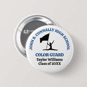 Badge Rond 5 Cm Garde de couleur de lycée bleu personnalisée