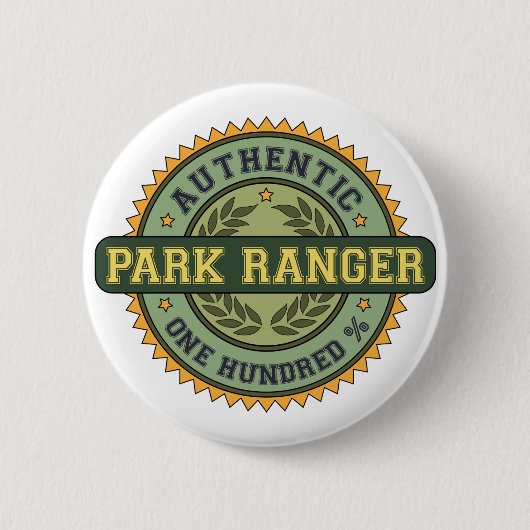 Badge Rond 5 Cm Garde forestier authentique (Devant)