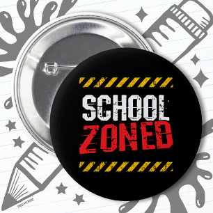 Badge Rond 5 Cm Garde-passage de l'école de la route zonée
