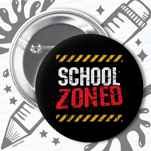 Badge Rond 5 Cm Garde-passage de l'école de la route zonée