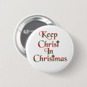 Badge Rond 5 Cm Garder le Christ dans les insignes de Noël / Bouto (Devant & derrière)