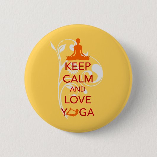 Badge Rond 5 Cm Gardez le calme et aimez le yoga - conception (Devant)