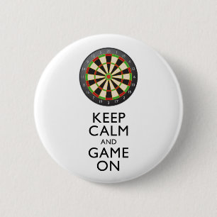Badge Rond 5 Cm GARDEZ LE CALME ET LE JEU SUR - Cible de flechette
