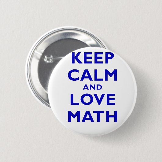 Badge Rond 5 Cm Gardez le calme et les maths d'amour (Devant & derrière)