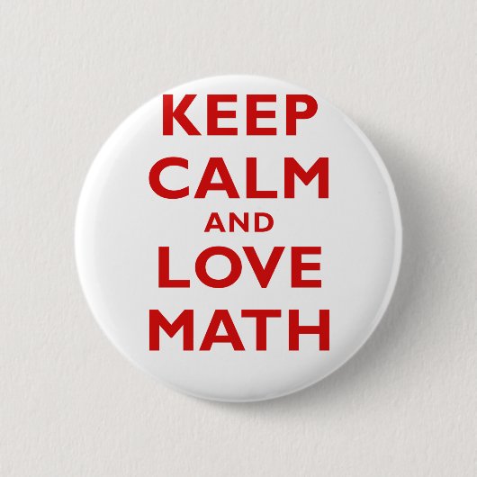 Badge Rond 5 Cm Gardez le calme et les maths d'amour (Devant)