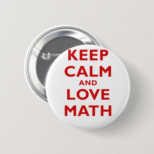 Badge Rond 5 Cm Gardez le calme et les maths d'amour (Devant & derrière)