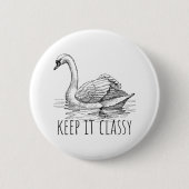 Badge Rond 5 Cm Gardez-le Classique Élégant Cygne (Devant)