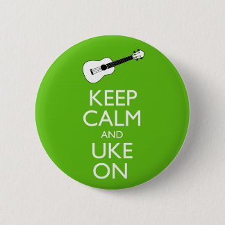 Badge Rond 5 Cm Gardez Uke calme sur (le shamrock)