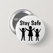 Badge Rond 5 Cm Gardez un oeil sur la sécurité 19 soignant pandémi (Devant & derrière)
