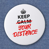 Badge Rond 5 Cm Gardez votre distance - Slogan Distancing Social