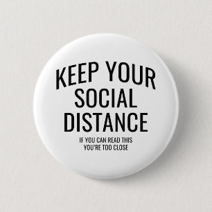 Badge Rond 5 Cm Gardez votre distance sociale
