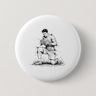 Badge Rond 5 Cm Gardien de but de football Gardien vintage Athlète