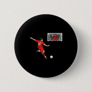 Badge Rond 5 Cm Gardien de cœur de football 67 Saint-Valentin drôl