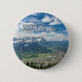 Badge Rond 5 Cm Garmisch-Partenkirchen Bavaria Alpes Panorama Cade (Devant)