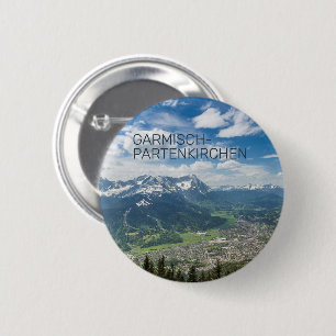 Badge Rond 5 Cm Garmisch-Partenkirchen Bavaria Alpes Panorama Cade
