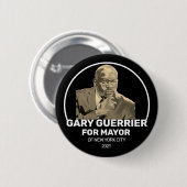 Badge Rond 5 Cm Gary Guerrier pour le maire de New York 2021 (Devant & derrière)