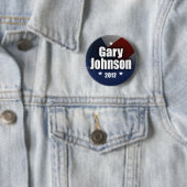 Badge Rond 5 Cm Gary Johnson 2012 (En situation)