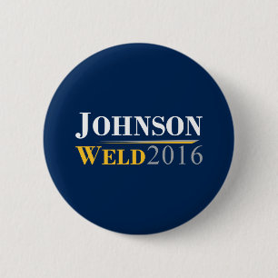 Badge Rond 5 Cm Gary Johnson - logo de campagne de la soudure 2016