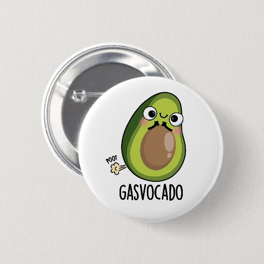 Badge Rond 5 Cm Gasvocado Drôle Farting Avocado Pun (Devant & derrière)