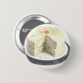 Badge Rond 5 Cm Gâteau blanc (Devant & derrière)