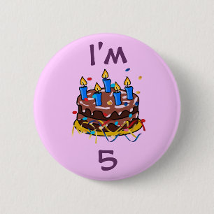 Badge Rond 5 Cm Gâteau d'anniversaire