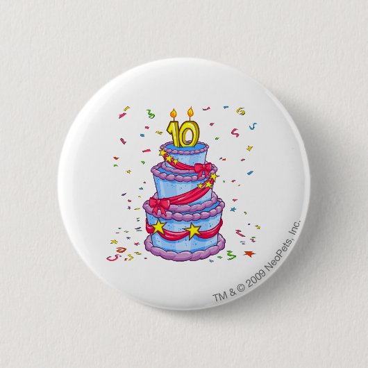 Badge Rond 5 Cm Gâteau d'anniversaire (Devant)