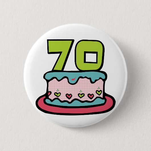 Badge Rond 5 Cm Gâteau d'anniversaire âgé de 70 ans (Devant)