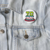 Badge Rond 5 Cm Gâteau d'anniversaire âgé de 70 ans (En situation)