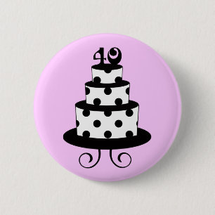 Badge Rond 5 Cm Gâteau d'anniversaire d'anniversaire de point de