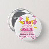 Badge Rond 5 Cm Gâteau d'anniversaire de 105 ans (Devant & derrière)