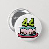 Badge Rond 5 Cm Gâteau d'anniversaire de 44 ans (Devant & derrière)