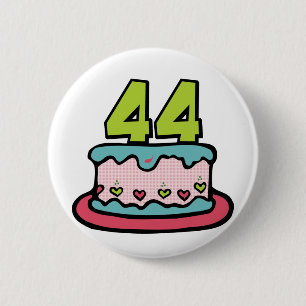 Badge Rond 5 Cm Gâteau d'anniversaire de 44 ans