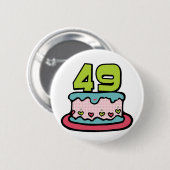 Badge Rond 5 Cm Gâteau d'anniversaire de 49 ans (Devant & derrière)