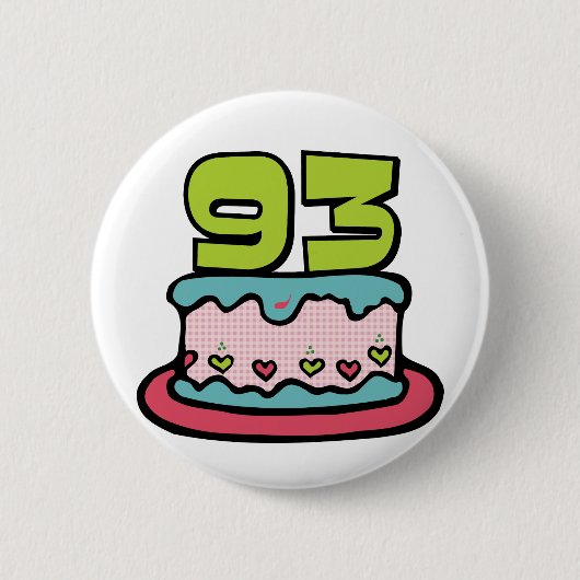 Badge Rond 5 Cm Gâteau d'anniversaire de 93 ans (Devant)