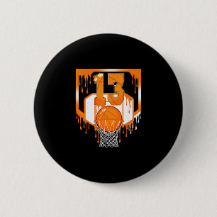 Badge Rond 5 Cm Gâteau de 13e anniversaire Sketll Drip Glace 13 An