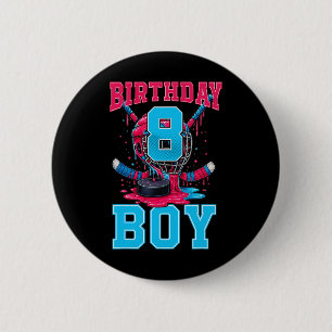 Badge Rond 5 Cm Gâteau de 8 ans de hockey crème glacée coulée 8e a