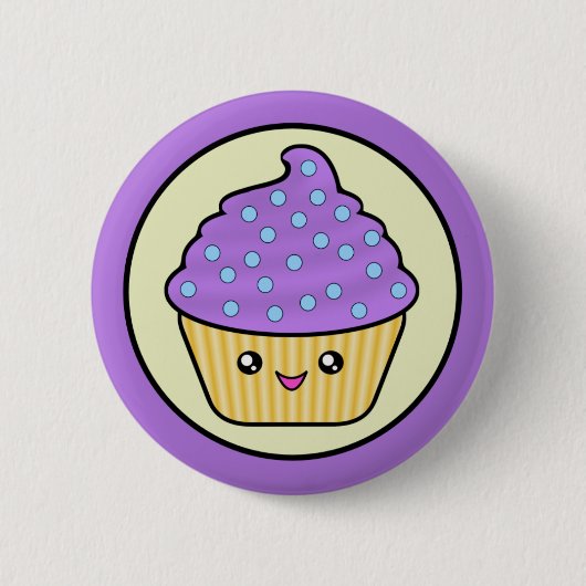 Badge Rond 5 Cm Gâteau de Cuppy de petit gâteau de Kawaii (Devant)