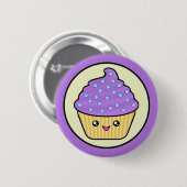 Badge Rond 5 Cm Gâteau de Cuppy de petit gâteau de Kawaii (Devant & derrière)