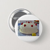 Badge Rond 5 Cm Gâteau de fraise (Devant & derrière)