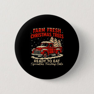 Badge Rond 5 Cm Gâteau de Noël Debbie camion rouge rétro ferme fra