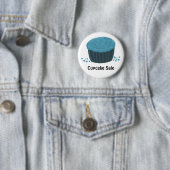 Badge Rond 5 Cm Gâteau glacé bleu - Vente de gâteaux (En situation)