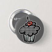 Badge Rond 5 Cm gâteau houndstooth (Devant & derrière)