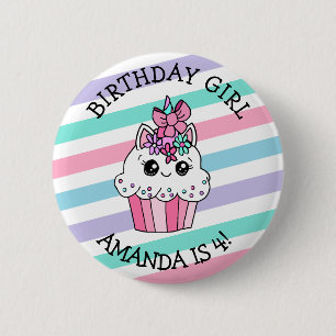 Badge Rond 5 Cm Gâteau pour la fête d'anniversaire de la petite fi