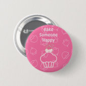 Badge Rond 5 Cm Gâteau rose (Devant & derrière)