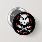 Badge Rond 5 Cm gato d'arête de poisson (Devant & derrière)